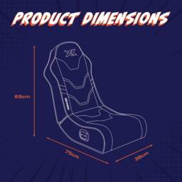 X Rocker Shadow 2.0 Audio Floor Rocker Gaming Chair for Kids in Blue - thumbnail 7
