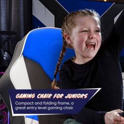 X Rocker Shadow 2.0 Audio Floor Rocker Gaming Chair for Kids in Blue - thumbnail 6