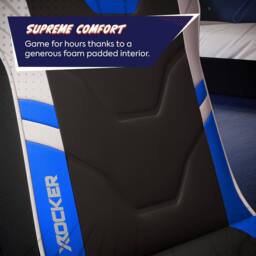 X Rocker Shadow 2.0 Audio Floor Rocker Gaming Chair for Kids in Blue - thumbnail 4