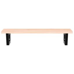 Berkfield Home Basin Shelf Wall Mounted Steel & Solid Wood Oak in Brown - thumbnail 4