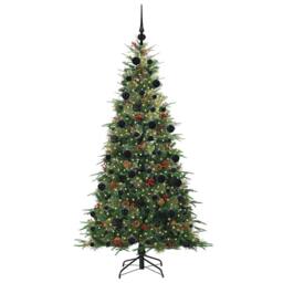 Berkfield Home Artificial Hinged Christmas Tree Green 210 cm PE & PVC - thumbnail 3