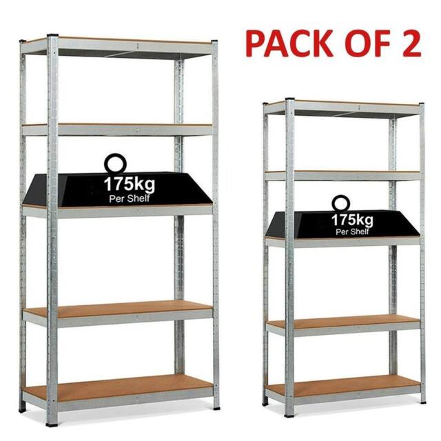 EONLION 2 X 5 Tier Racking Shelf Garage Storage in Silver - Size: 1000mm × 2000mm - image 1