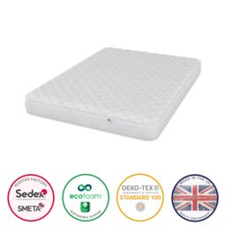 Catherine Lansfield Cloud Embrace Spring Foam Hybrid Mattress in White - Size: Small Double - thumbnail 2