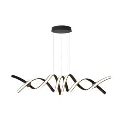 NIVOR Dimmable Spiral Pendant Light with Remote, Adjustable Height Chandelier in Jet Black - thumbnail 8