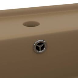 Berkfield Home Luxury Basin Overflow Square Matt Cream 41x41 cm Ceramic in Tan - thumbnail 5