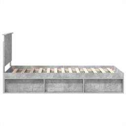 Berkfield Home Bed Frame with Headboard Concerte 90 x 200 cm Solid Pine Wood in Grey - thumbnail 8