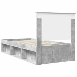 Berkfield Home Bed Frame with Headboard Concerte 90 x 200 cm Solid Pine Wood in Grey - thumbnail 9
