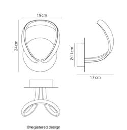 Netlighting Knot Touch Dimmer Wall Lamp 12W LED Silver Frosted Acrylic Chrome - thumbnail 2