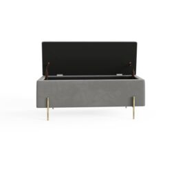 GFW Mystica Velvet Storage Ottoman in Grey - thumbnail 6