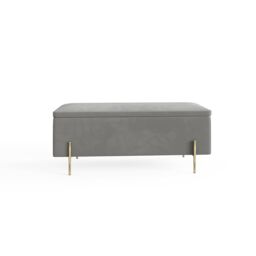 GFW Mystica Velvet Storage Ottoman in Grey - thumbnail 5