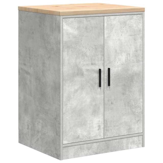 Berkfield Home Garage Storage Cabinet Concrete Grey 60x51x85 cm Solid Wood Pine - Size: 60 x 51 x 85 cm - image 1