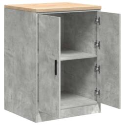 Berkfield Home Garage Storage Cabinet Concrete Grey 60x51x85 cm Solid Wood Pine - Size: 60 x 51 x 85 cm - thumbnail 5