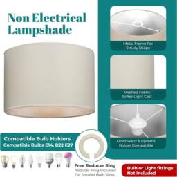 PAWNORA Beige 8 inch Fabric Light Shade Table Lamp Shade - thumbnail 4