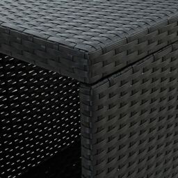 Berkfield Home Bar Table with Storage Rack Black 120x60x110 cm Poly Rattan - Size: 120 x 60 x 110 cm - thumbnail 6