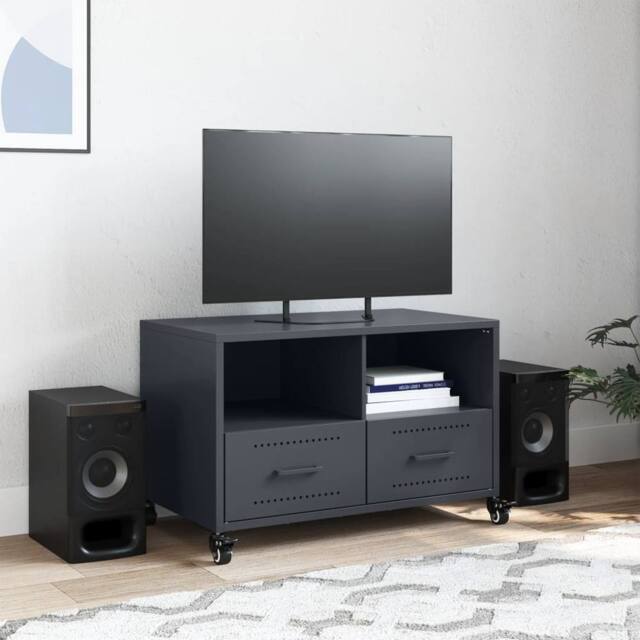 Berkfield Home TV Cabinet Anthracite 68x39x43.5 cm Steel in Charcoal - image 1
