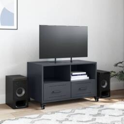 Berkfield Home TV Cabinet Anthracite 68x39x43.5 cm Steel in Charcoal