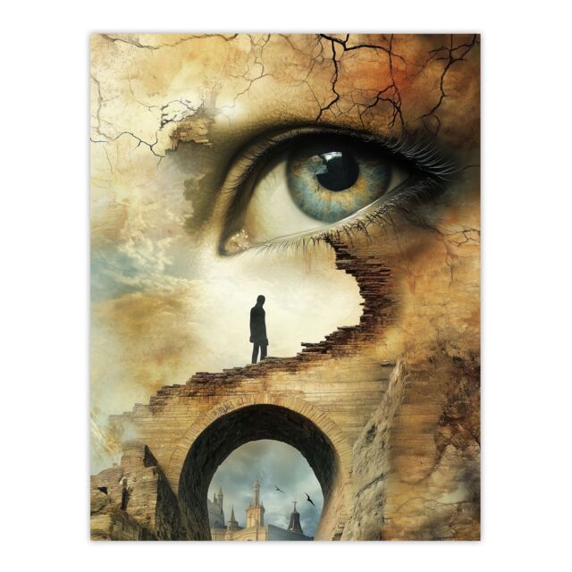 "Artery8 Lost in a Dream Surrealism Conceptual Art Wall Art Print in Beige - Size: W12"" x H16""" - image 1