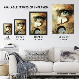 "Artery8 Lost in a Dream Surrealism Conceptual Art Wall Art Print in Beige - Size: W12"" x H16""" - thumbnail 3