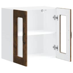 Berkfield Home Kitchen Wall Cabinet with Glass Door Kalmar Smoked Oak Engineered Wood in Brown - thumbnail 6