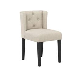 Lemon Pavilion Furniture Shay Winged Indoor Dining Chair without Arms - Linen Blend/Rubber Wood in Beige