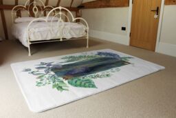 Benjamin Tate Design Green Leaves Board Designer Rug in Natural - Size: Large - thumbnail 3