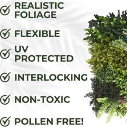 Ark Mat Purple Strand Artificial Plant Wall Panel 50x50cm - Indoor & Outdoor in Green - Size: 50x50 cm - thumbnail 3