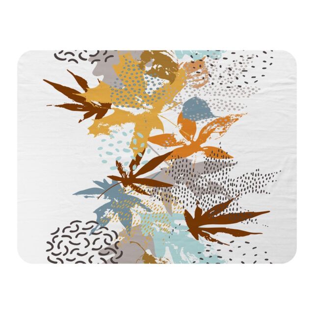Benjamin Tate Design Japanese Maple Leaves Blanket in Natural - Size: 120 cm x 150 cm - image 1
