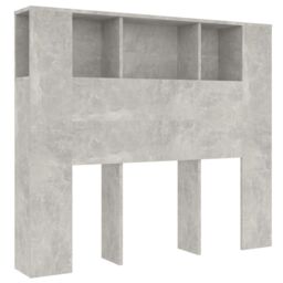 Berkfield Home Headboard Cabinet Concrete Grey 120x18.5x104.5 cm - thumbnail 2