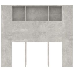 Berkfield Home Headboard Cabinet Concrete Grey 120x18.5x104.5 cm - thumbnail 4
