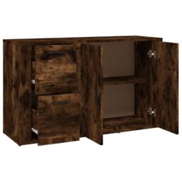 Berkfield Home Sideboard Smoked Oak 100x33x59.5 cm Engineered Wood in Brown - thumbnail 8