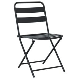 Berkfield Home 3 Piece Folding Bistro Set Anthracite Steel - thumbnail 5