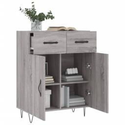 Berkfield Home Sideboard Grey Sonoma 69.5x34x90 cm Engineered Wood - thumbnail 4