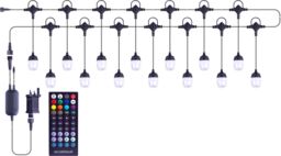 Netagon Decorative Colour Changing IP68 RGB + W APP & IR Remote Controlled 14 Lamp Festoon Light 13m - thumbnail 8