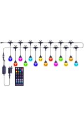 Netagon Decorative Colour Changing IP68 RGB + W APP & IR Remote Controlled 14 Lamp Festoon Light 13m - thumbnail 1