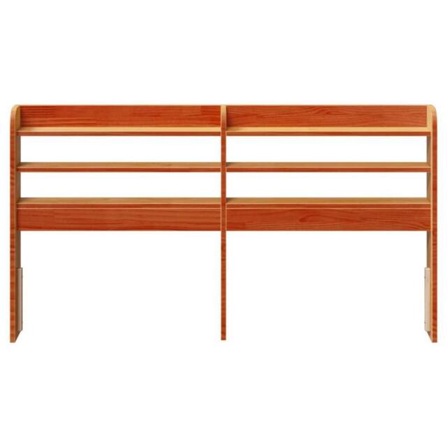 Berkfield Home Headboard with Shelves Wax Brown 135 cm Solid Wood Pine - image 1