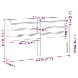 Berkfield Home Headboard with Shelves Wax Brown 135 cm Solid Wood Pine - thumbnail 9