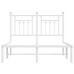 Berkfield Home Metal Bed Frame with Headboard White 120x190 cm Small Double - thumbnail 6