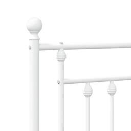 Berkfield Home Metal Bed Frame with Headboard White 120x190 cm Small Double - thumbnail 9