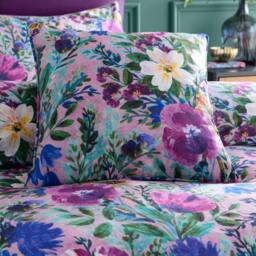 "Portfolio Home Ophelia Floral Filled Cushion Pillow Bed Sofa 18"" Inch Square 45x45cm in Purple - Size: 45 cm x 45 cm" - thumbnail 4