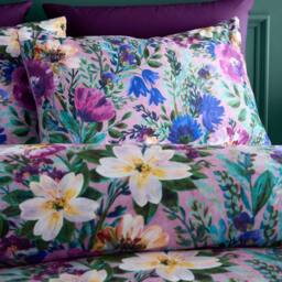 "Portfolio Home Ophelia Floral Filled Cushion Pillow Bed Sofa 18"" Inch Square 45x45cm in Purple - Size: 45 cm x 45 cm" - thumbnail 3