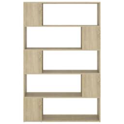 Berkfield Home Classic Book Cabinet Room Divider Sonoma Oak 100x24x155 cm Engine in Brown - Size: 100 x 24 x 155 cm - thumbnail 1