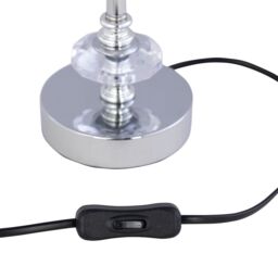 First Choice Lighting Chrome Jewelled Table Lamp with Navy Blue Shade in Silver - thumbnail 5