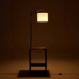 Kelvenix 59in Floor Lamp with Shelf Side Table in Brown - thumbnail 5