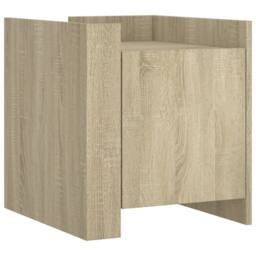 Berkfield Home Bedside Cabinet Sonoma Oak 45x50x50 cm Engineered Wood in Light Oak - Size: 45 x 50 x 50 cm - thumbnail 1