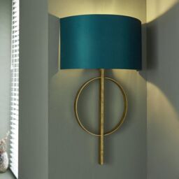 Netlighting 'TRENTO' Dimmable Stylish Contemporary Indoor Décor Fabric Wall Lamp in Gold - thumbnail 2