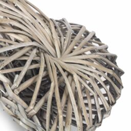 Red Hamper Wicker Heart Wreath Grey Wash Finish - thumbnail 3
