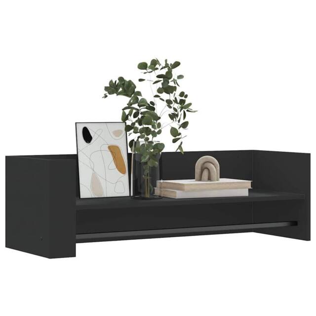 Berkfield Home Wall Shelf Black 100x35x30.5 cm Engineered Wood - image 1