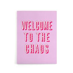 "Artery8 Welcome To The Chaos Wavy Pink Modern Funny Canvas Wall Art Print - Size: W12"" x H16""" - thumbnail 1