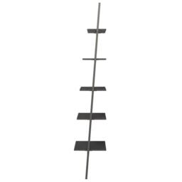 Berkfield Home Practical 5-Tier Leaning Shelf Black 64x34x185.5 cm - thumbnail 4
