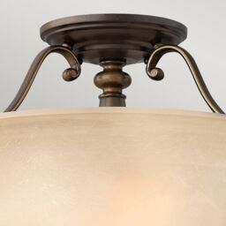 Netlighting Dunhill 2 Light Semi Flush Ceiling Light Royal Bronze E27 in Brown - thumbnail 2